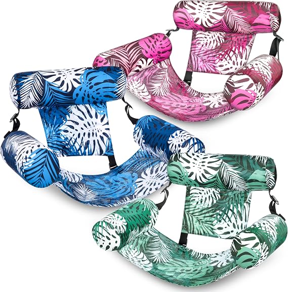 SLOOSH Pool Floats Chairs Adult, 3 Packs Inflatable Lounge Chairs,Blow up Pool Noodles Floats for Adults,Water Floating for Beach Party Summer Water Fun