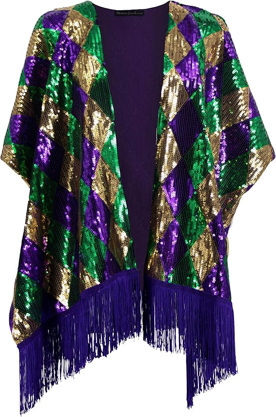 Arsimus Sequin Mardi Gras Duster Jacket