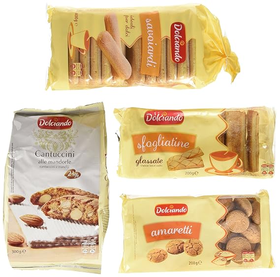 Dolciando: Cookie Set of Italian Specialties! (Amaretti, Cantuccini, Savoiardi, Sfogliatine Glassate) [ Italian Import ]
