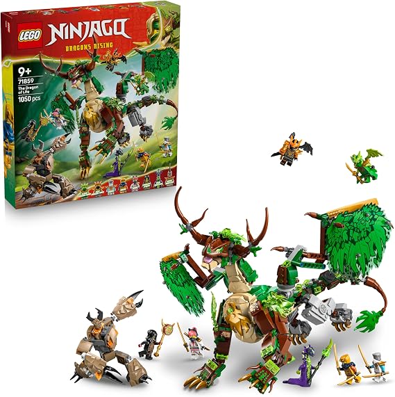LEGO NINJAGO Yaşam Ejderhası 71859 | 9 Yaş ve Üzeri Çocuklar için Zane ve Toprak Canavarları Minifigürleri İçeren Oyuncak Yapım Seti, Hediye Fikri (1050 Parça)