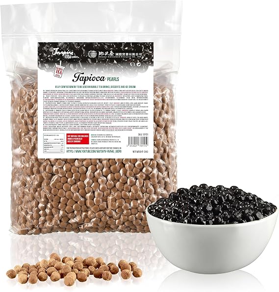 INSPIRE FOOD Perles de Tapioca bubble tea 3 KG | Tapioca pearls perfecto para café helado, té helado, granizados, bubble tea