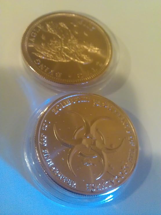 Zombucks Dying Eagle Copper Rounds One Ounce Each Two Pack