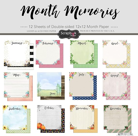 Scrapbook Customs 17605 Month Memories Scrapbook Kit