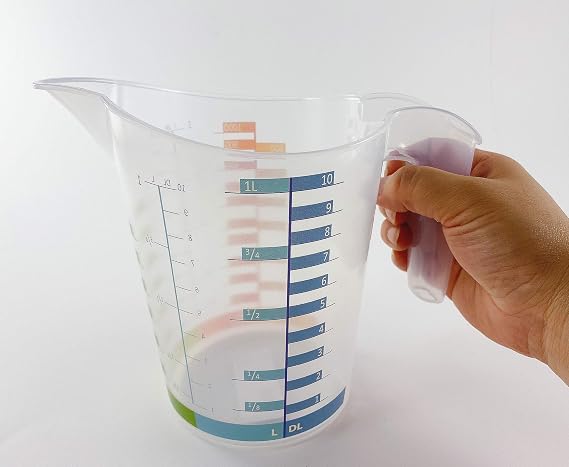 Plastic Measuring Cup for liquid and solid multi-purpose with easy color readings inside and out