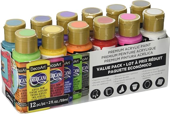 Decoart DECDASK.354 Americana Value Pack Acrylic Americana Acrylic Paint Value Pack 12Pc