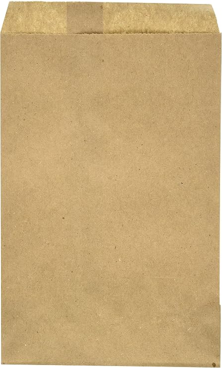 100 Natural Kraft Merchandise Bags, 5x7-1/2, No Gusset by WCI