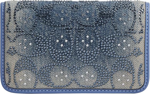 Essential Slim Card Case in Crystal Signature Denim