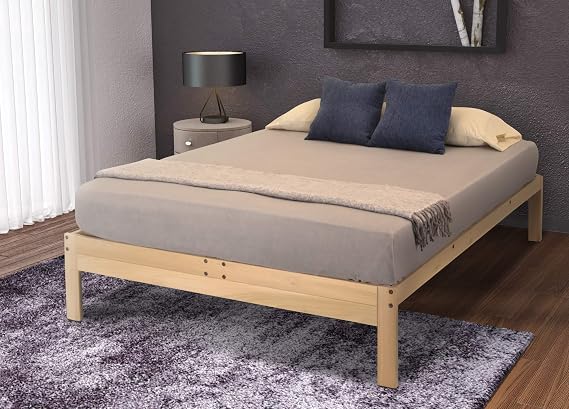 KD Frames Nomad Platform Bed - Twin Bed Frame - Unfinished Wood Bed Frame - Minimalist Swedish Design - Natural Wood Bed - Easy Assembly, No Box Spring Needed - Solid Wood Twin Platform Bed