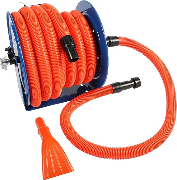 Cen-Tec Systems Industrial Hose Reel and 50 Ft. Hose for Shop Vacuums