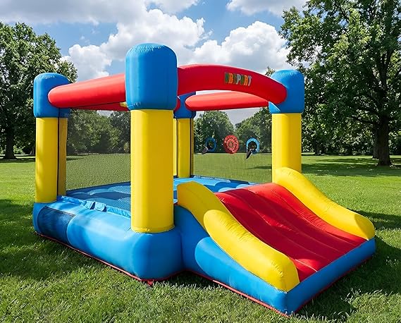 Inflatable Bounce House for Big Kids Ages 3-8, 6.7 x 8.4 ft Large | Jumping Castle with 370W Air Blower, Repair Kit, Storage Bag, Extra Thick & Durable Material, Backyard Party Birthday Gift