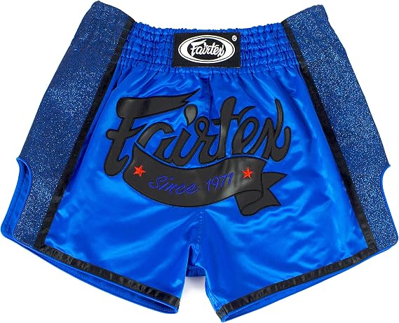 Fairtex Slim Cut Muay Thai Boxing Shorts - BS1702 (Blue, Large)