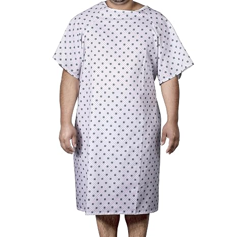 Elivo Ultra Soft Hospital Gown| One Size Fits All Unisex Patient Gown | Professional Surgical Gown, Delivery Robe, Nursing Dress, Maternity Pajamas | Hospital Approved Medical Supplies (1)
