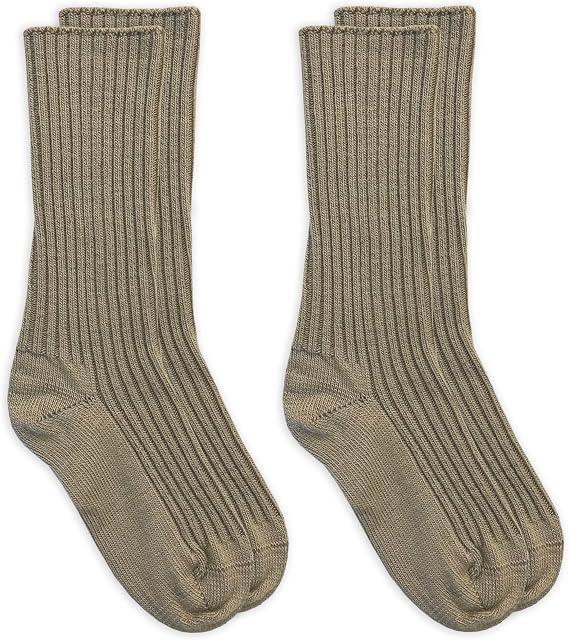 Carolina Ultimate Men's Women's Non-binding Merino Wool Seamless Ribbed Crew Socks 2 Pair Pack