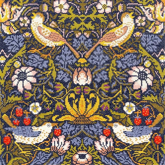 Bothy Threads William Morris Strawberry Thief Counted Cross Stitch Kit 14 Count Aida
