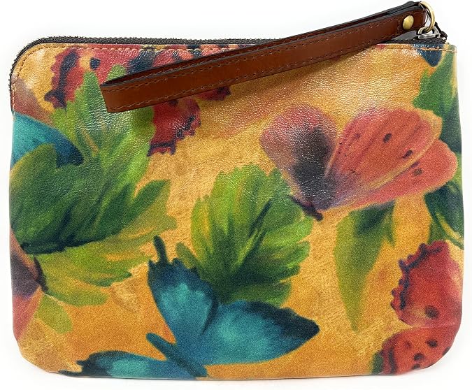 Patricia Nash Leather Cassini Wristlet, Watercolor Butterfly