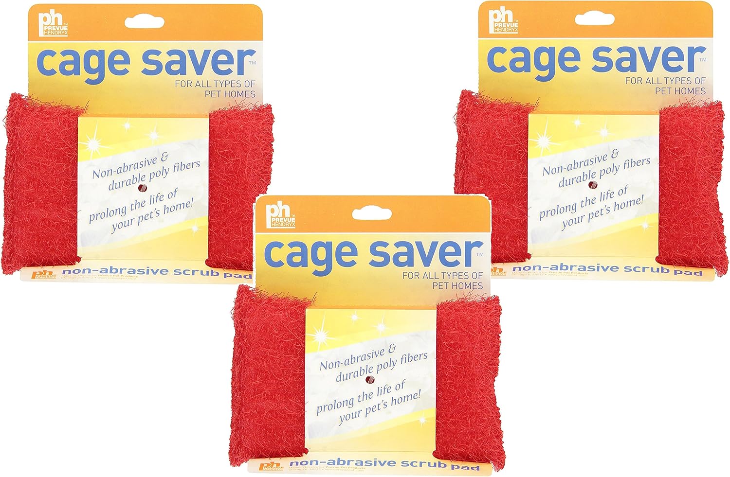 Prevue Hendryx 3 Pack Cage Saver Scrub Pads