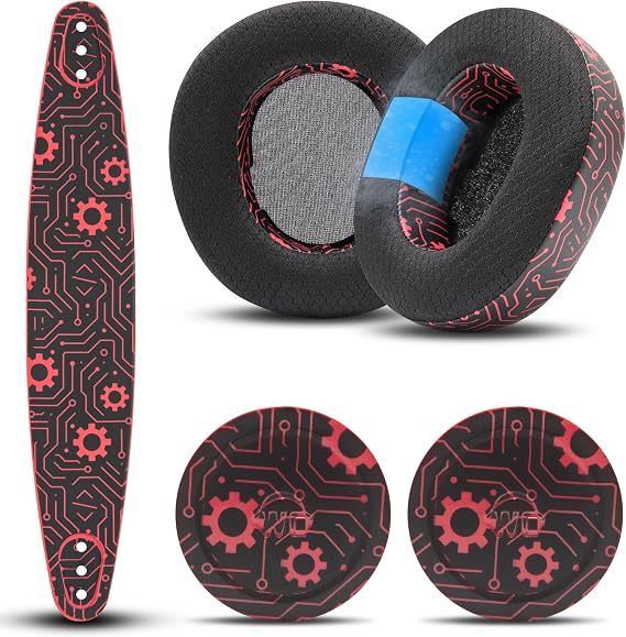 WC Mod Kit Nova Pro Wireless & Nova Elite Techne Edition - Cooling Gel Earpads, Silicone Headband, Magnetic Plates for SteelSeries Arctis Nova Pro Wireless & Nova Elite by Wicked Cushions