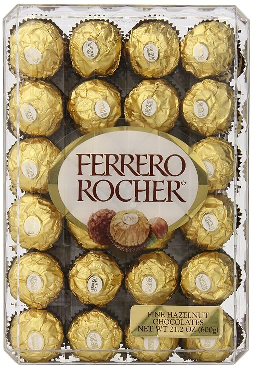 Ferrero Rocher Chocolate, Hazelnut, 48 Count