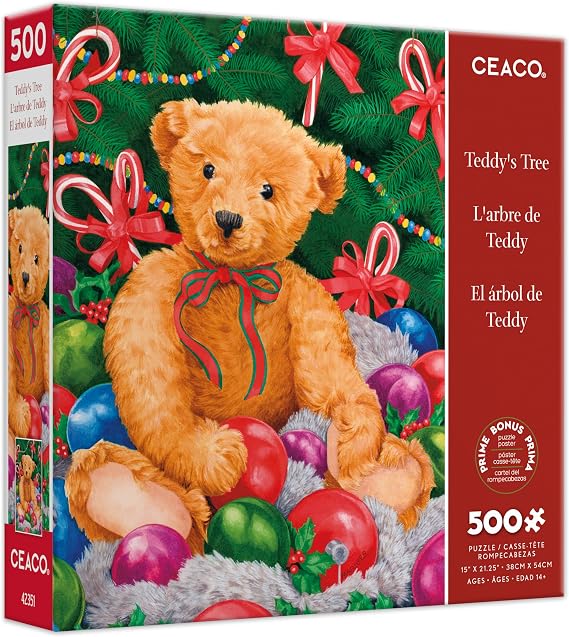 Ceaco - Teddy's Tree - Christmas - 500 Piece Jigsaw Puzzle for Adults