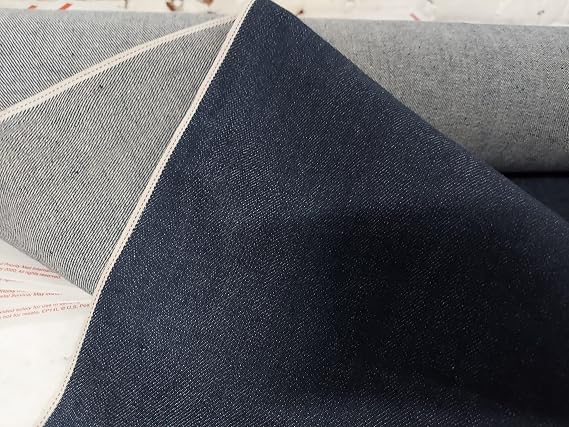 Japanese Selvedge Denim Fabric, 32 inches Wide, Sold by The Yard, Blue