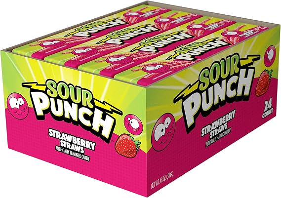 Sour Punch Straws Strawberry - 24/2 oz.