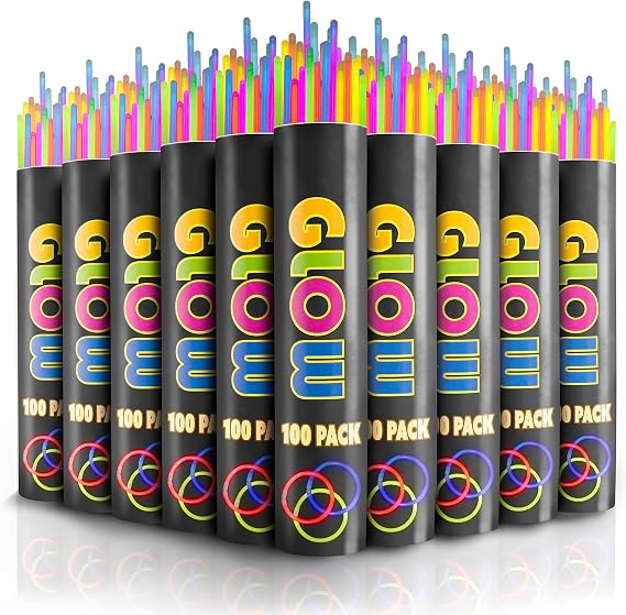 Crown Display Halloween Glow Stick Bracelets in Bulk 1000 Pk - 8 Inch! Halloween Glow in the Dark Bracelets Halloween Party Supplies Glow in the Dark Light Up Bracelet for Kids Glow Party Decorations