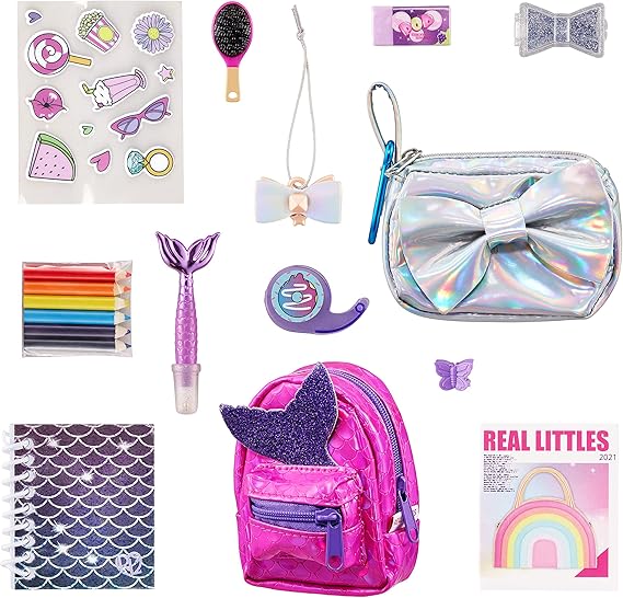 REAL LITTLES - Collectible Micro Backpack and Micro Handbag with 12 Micro Working Surprises Inside!, Multicolor (25324)