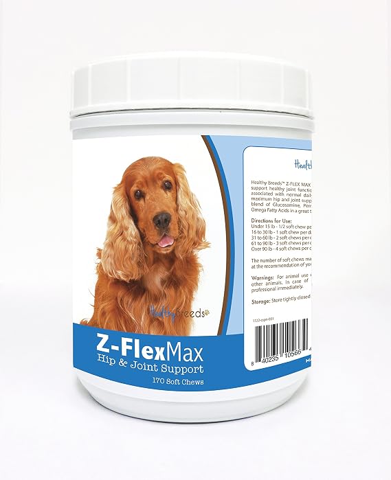 Healthy Breeds Cocker Spaniel Z-Flex Max Hip and Joint Soft Chews 170 Count