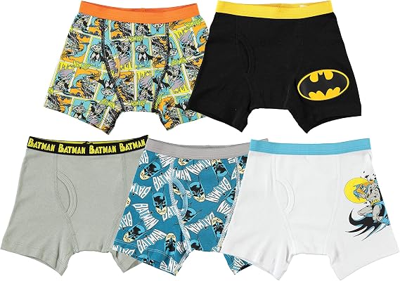 DC Comics Boys' Superhero Boxer Briefs Multipacks with Batman, Flash, Superman & More, Sizes 4, 6, 8, 10, 12