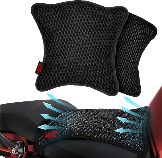 Badass Moto Airflow Motorcycle Seat Cover, Breathable 3D Mesh Pad, Large