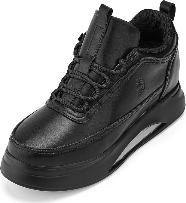CALTO Men's Invisible Height Increasing Elevator Shoes - Chunky Elevated Platform Sneakers - 3.2 Inches Taller