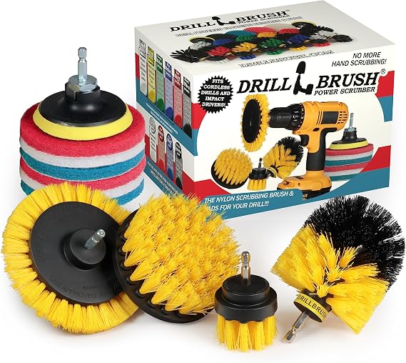 Drillbrush Rotary Brush Kit - Scrub Pads - All Purpose Bathroom Scrubbers