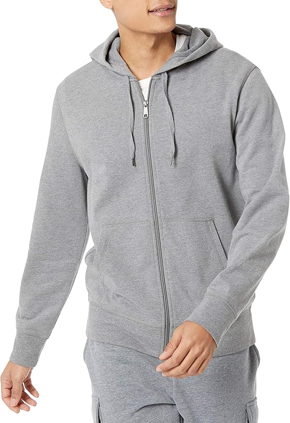 Amazon Essentials Men's Lightweight French Terry Full-Zip Hoodie, Regular Fit