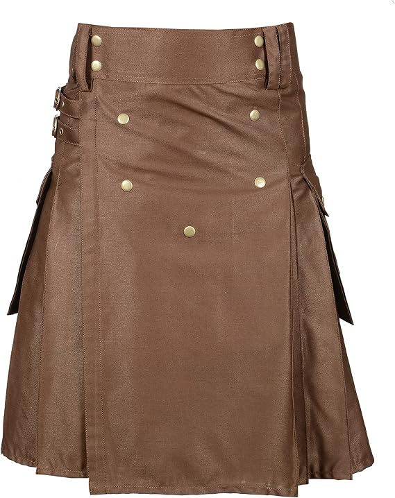 Chocolate Brown New Modern Utility Kilt