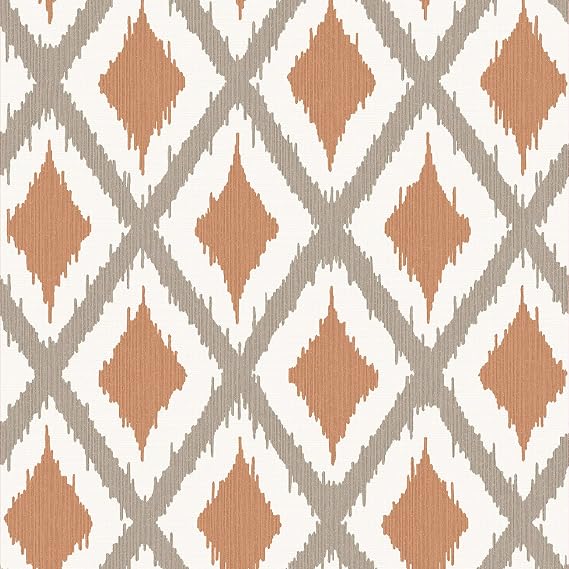 Fresco Ikat Rust Wallpaper