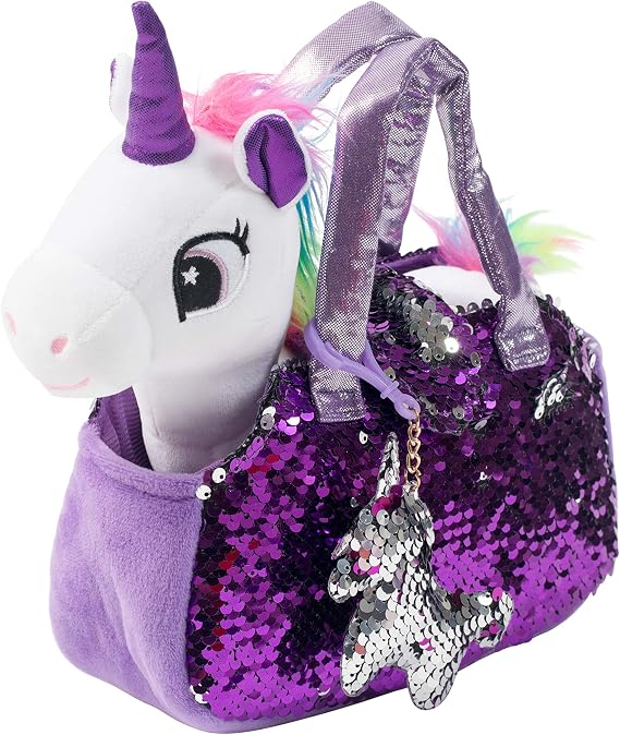 Little Jupiter Plush Pet Set with Handbag - Unicorn Toys - Unicorn Plush - Unicorn Gifts for Girls - Unicorn White Unicorn Age 4-5-6-7 Years
