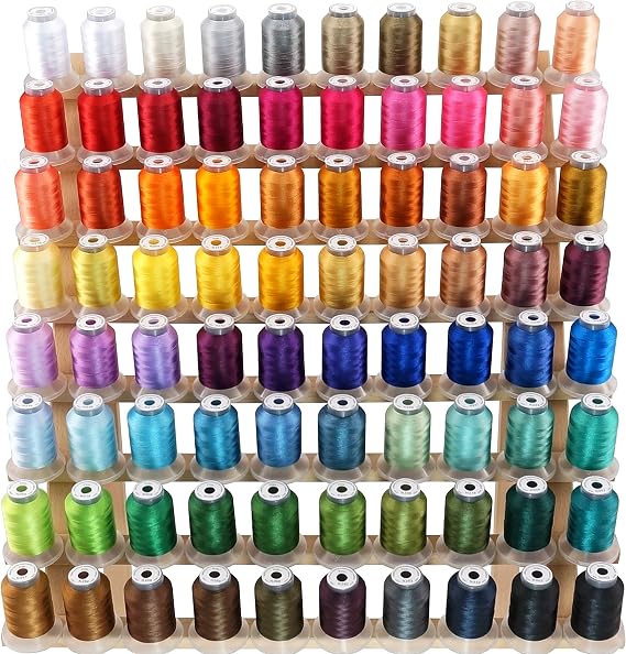 New brothread 80 Spools Polyester Embroidery Machine Thread Kit | 500M (550Y) Each Spool, 40 Weight, Colors Compatible with Janome and Robison-Anton Colors