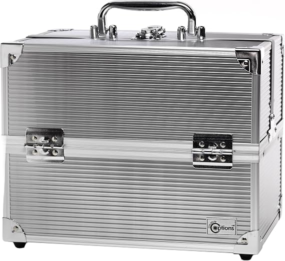 Creative Options Crafters Train Case, Silver 12 x 10 x 8.5