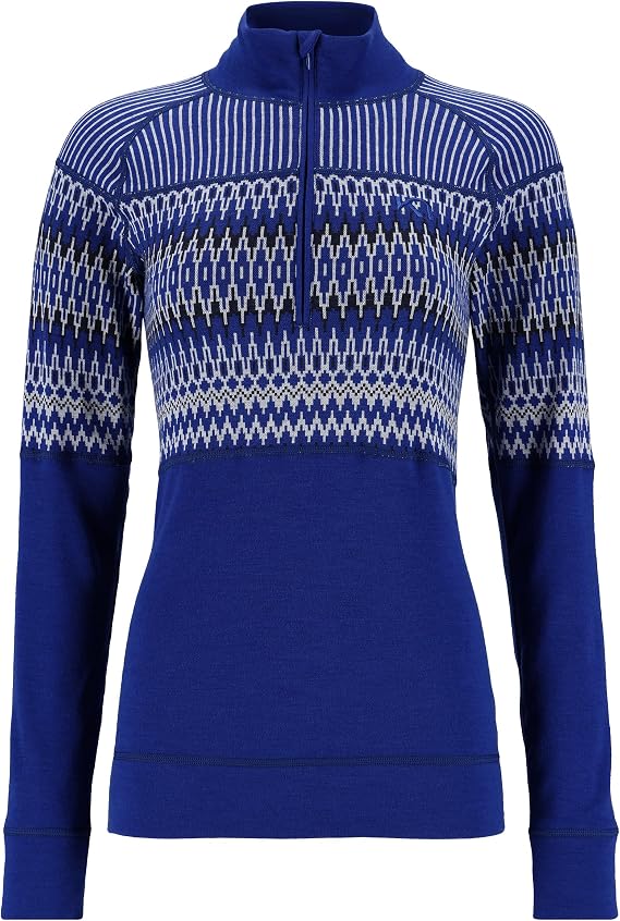 Kari Traa Silja Half Zip Women's Base Layer Top, 100% Merino Wool Long Sleeve Winter Shirt, Warm Base Layer Top