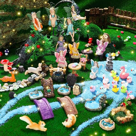 Unittype 120 Pcs Fairy Garden Accessories Bulk Mini Garden Fairies Figurine