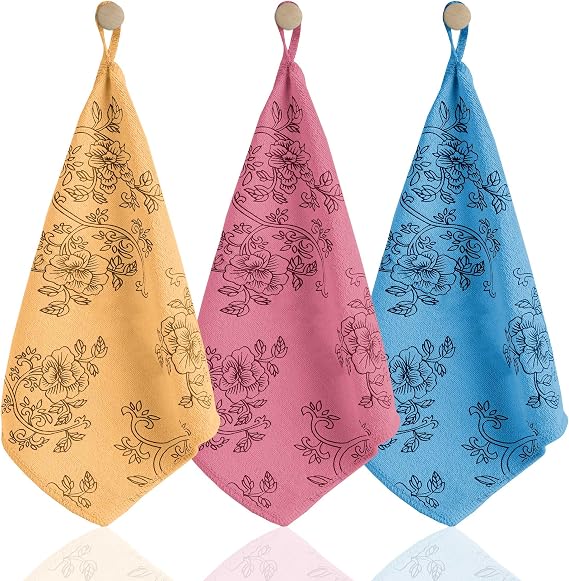 MICLO CLEANING | Premium Quality Patterned Velvet Kitchen Diaper | Stain-Proof-Smell x3 Pieces 30x40cm