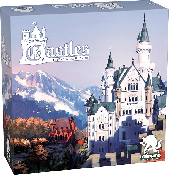 Bezier Games Castles of Mad King Ludwig 2nd Edition | Tile-Laying Castle Construction with Strategic Placement, Build Custom Royal Chambers, 1-4 Players Ages 13+, 90 Minutes