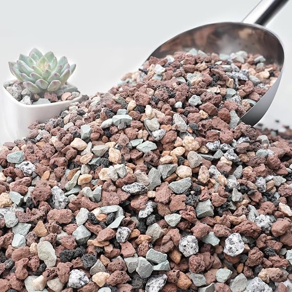 NUPICK 3lb Mix Horticultural Lava Rocks for Plants, 3/8" Gravel for Cactus