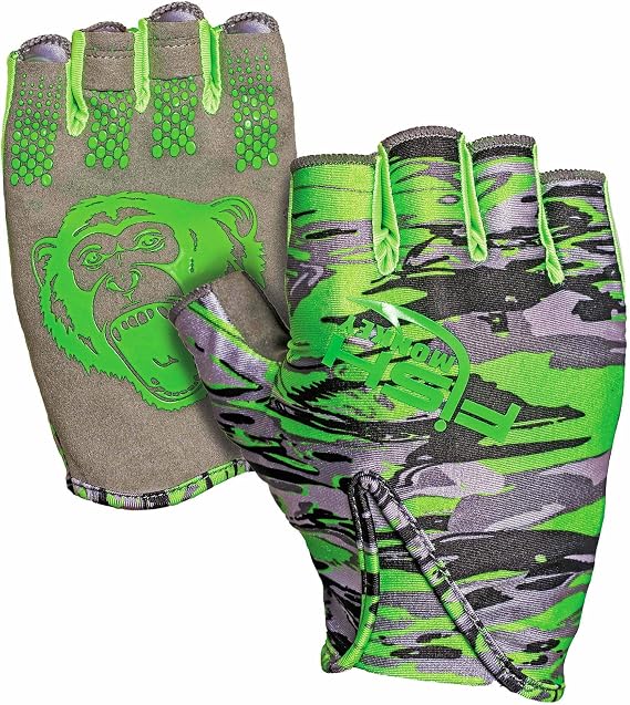 Fish Monkey Stubby Guide Glove, Enhanced-Grip Sun Protection Fishing Glove