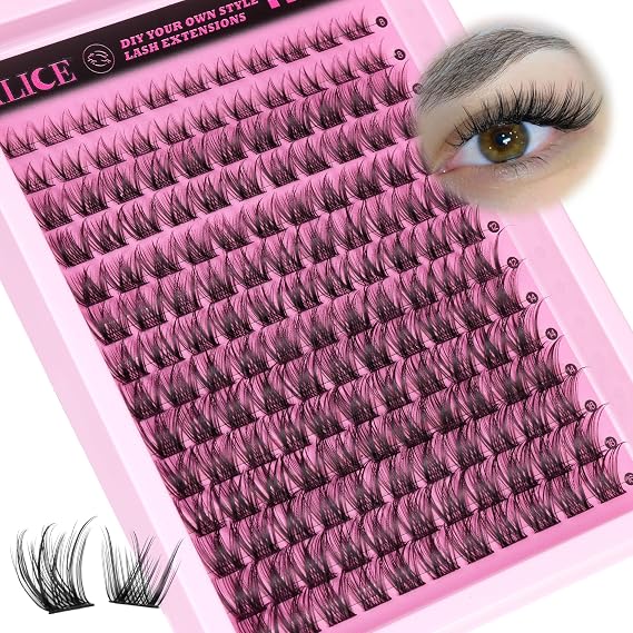 ALICE Natural Cluster Eyelash Extensions Lash Clusters DIY Lash Extensions Wispy Eyelash Clusters Individual Lashes 154pcs