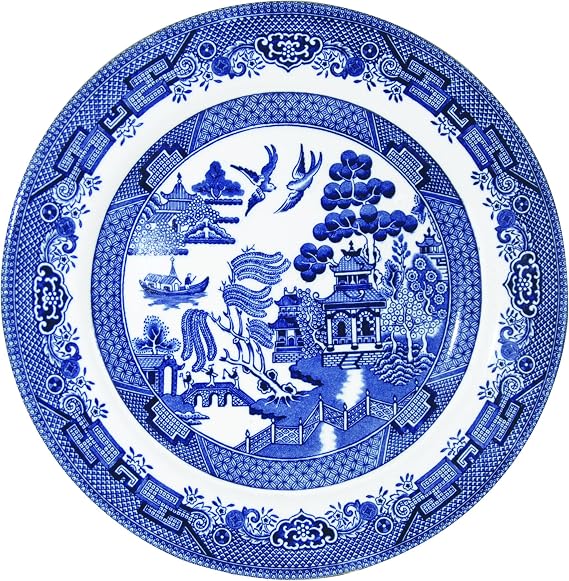 Churchill Blue Willow Fine China Earthenware Salad Plate 8" Set of 6, Made in England
