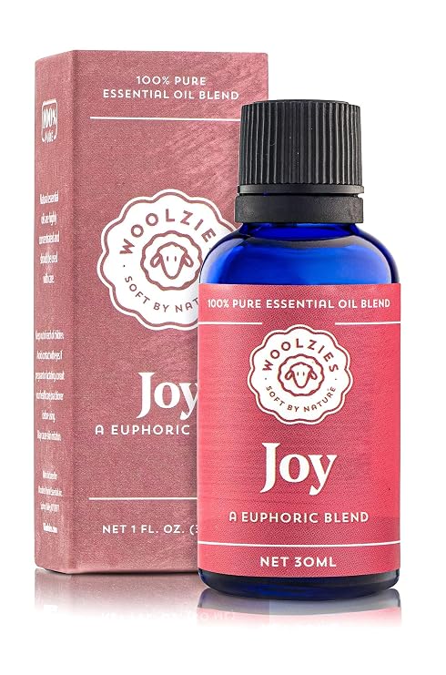 Woolzies 100% Pure Joy Essential oil Blend 1oz| Cold-pressed | Helps Be Positive Happy Relaxed Confident & Boost Mood | Natural Therapeutic Grade | For Diffusion Internal/Topical