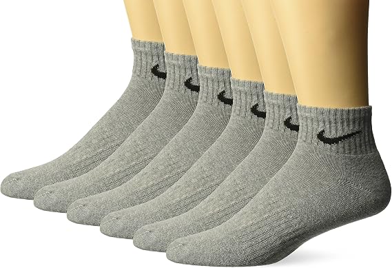 NIKE Performance Cushion Quarter Socks with Bag (6 Pairs)