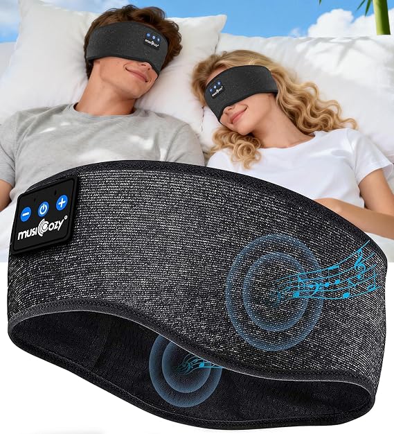 MUSICOZY Cooling Sleep Headphones Bluetooth Headband for side sleepers