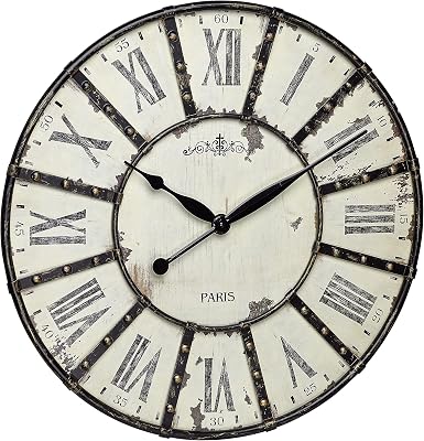 TFA Dostmann Wall Clock, Metal, BlackWhite, 60 x 60 x 4.5 cm